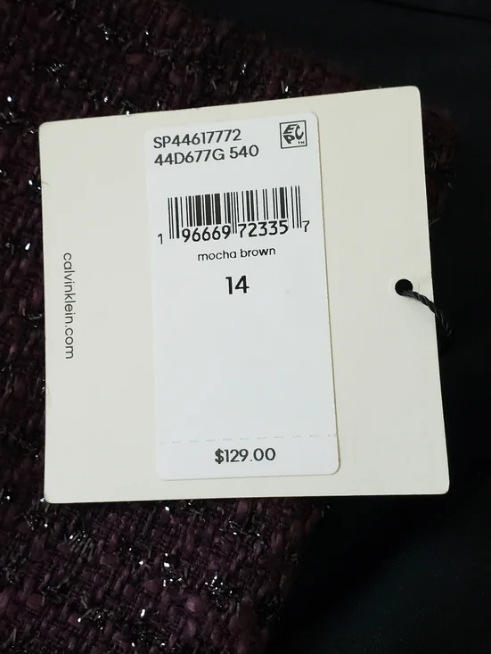 Calvin Klein Sparkle Knit A-Line Skirt - Wine - Picture 8 of 11